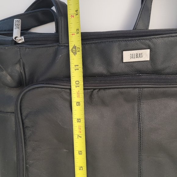 Bill Blass Sholder Bag Breifcase Soft Black Leather Laptop Tote - Picture 7 of 7